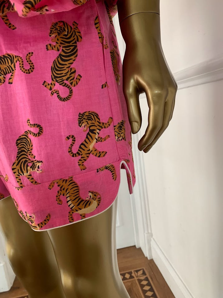 Easy Tiger Pyjama Short Set ~ Raspberry