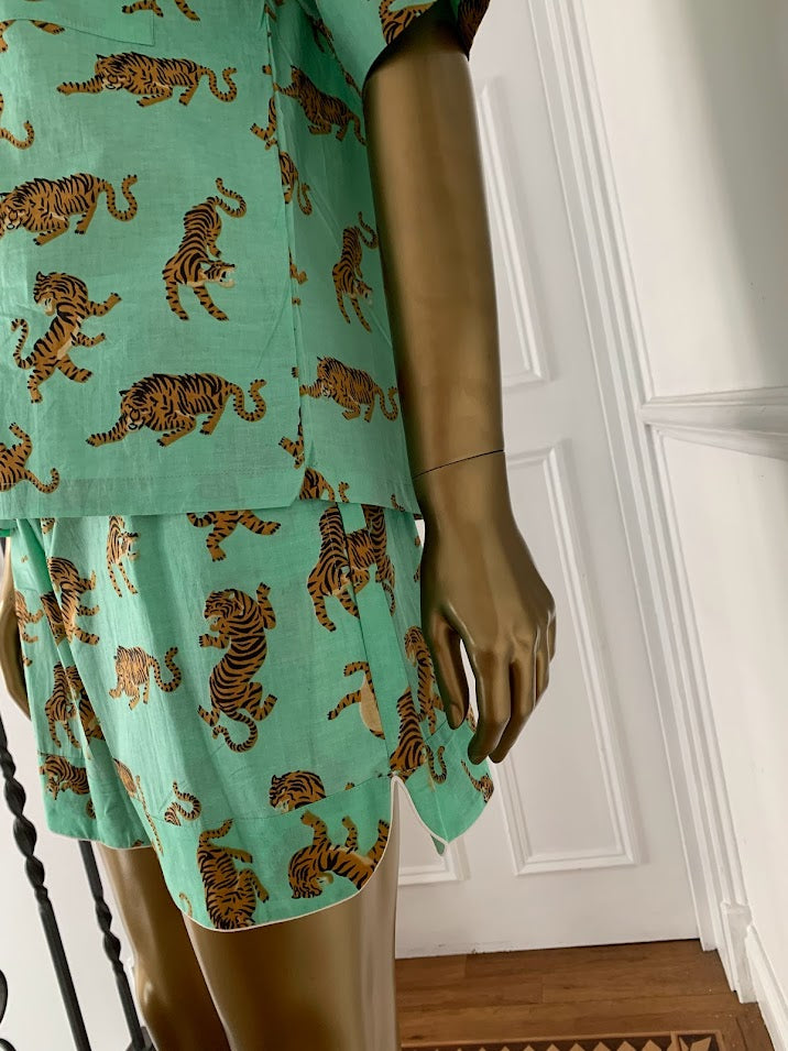 Easy Tiger Pyjama Short Set ~ Pistachio