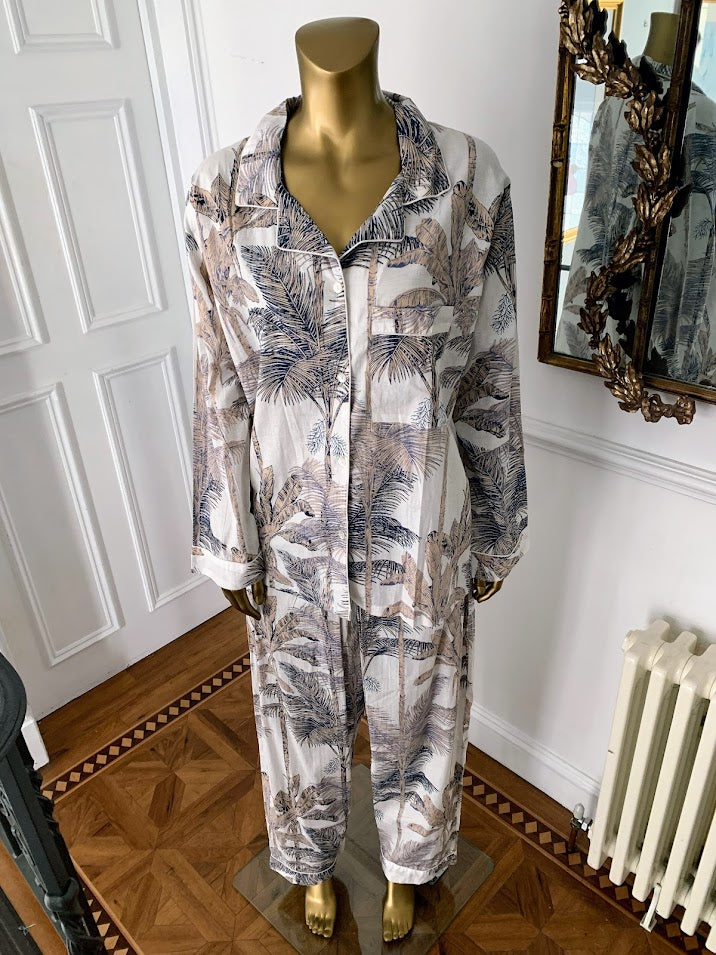 Honolulu Pure Cotton Pyjama Set ~ Mink