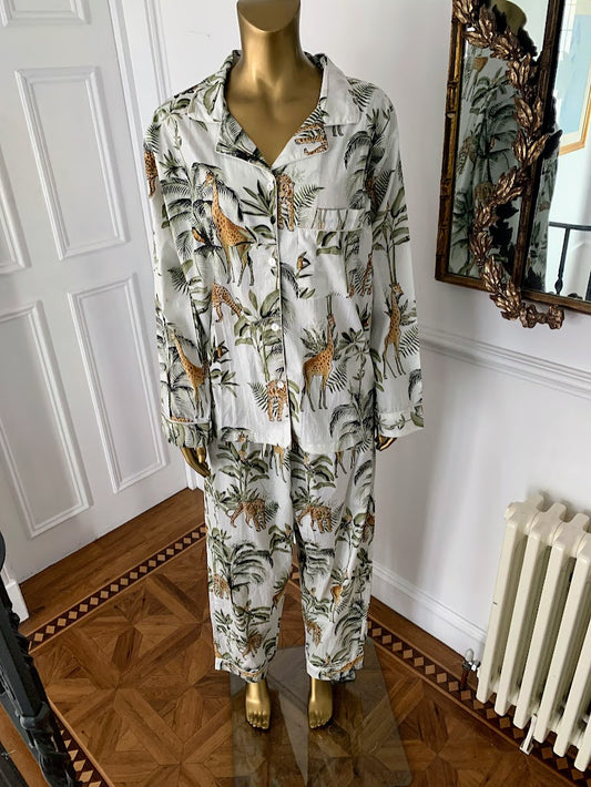 Jungle love Full Length Pyjamas ~ Vanilla