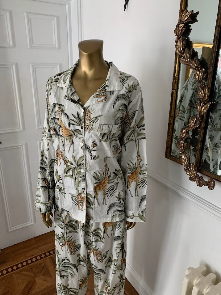 Jungle love Full Length Pyjamas ~ Vanilla