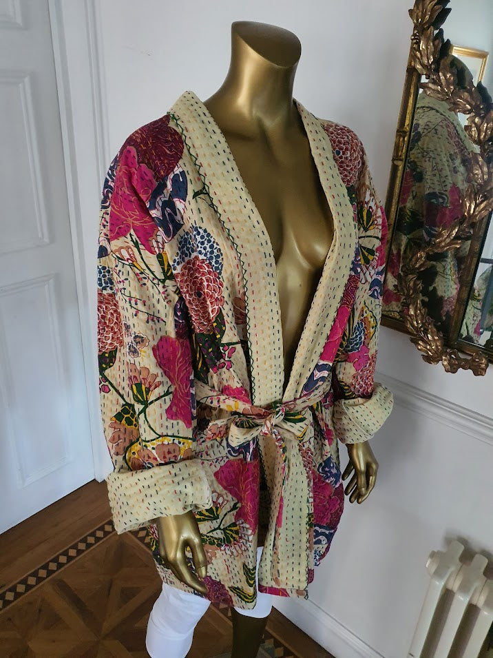 blooming gorgeous. three quarter Kantha jacket