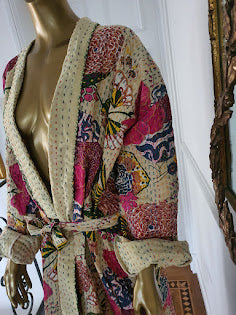 blooming gorgeous. three quarter Kantha jacket