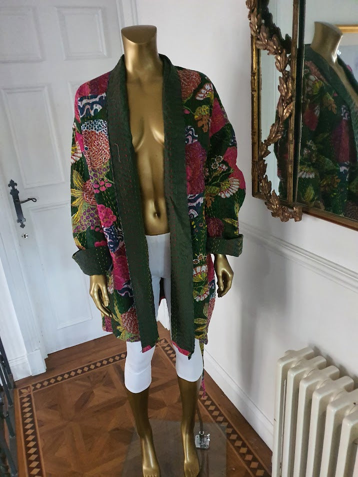 blooming gorgeous. three quarter Kantha jacket