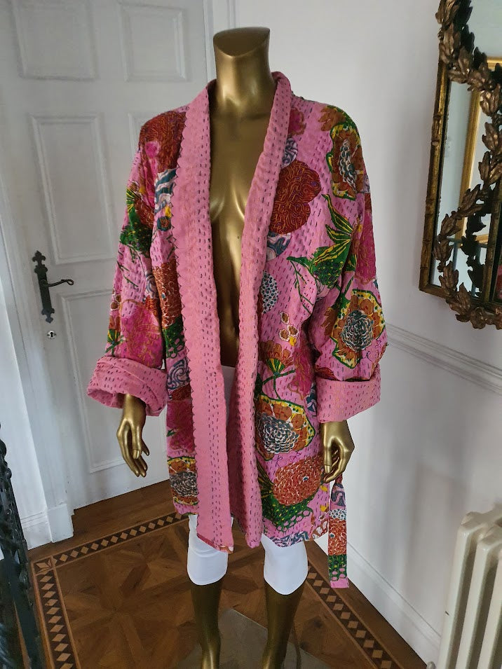 blooming gorgeous. three quarter Kantha jacket